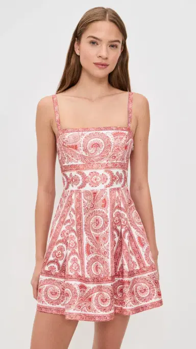 Hill House Home The Margot Mini Dress Corsica Paisley Coral L | Thumbnail 2 Hill House Home The Margot Mini Dress Corsica Paisley Coral L | Thumbnail 2