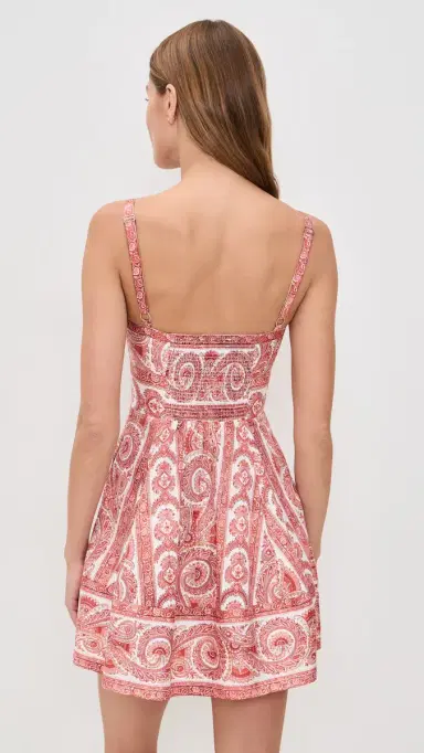 Hill House Home The Margot Mini Dress Corsica Paisley Coral L | Thumbnail 3 Hill House Home The Margot Mini Dress Corsica Paisley Coral L | Thumbnail 3
