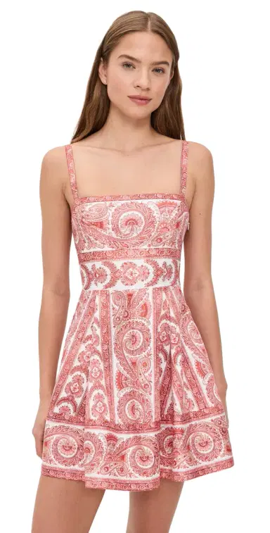 Hill House Home The Margot Mini Dress Corsica Paisley Coral L | Thumbnail 1 Hill House Home The Margot Mini Dress Corsica Paisley Coral L | Thumbnail 1