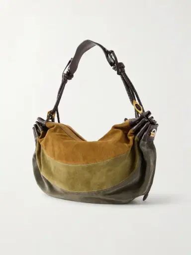 Isabel Marant Maia Leather-trimmed Patchwork Suede Shoulder Bag | Thumbnail 4 Isabel Marant Maia Leather-trimmed Patchwork Suede Shoulder Bag | Thumbnail 4