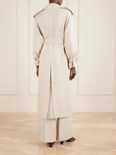 Max Mara Belted Linen-drill Trench Coat | Thumbnail 4 Max Mara Belted Linen-drill Trench Coat | Thumbnail 4