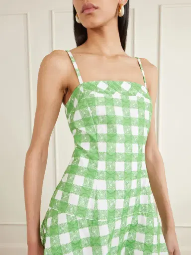 Rosie Assoulin Drope Me A Note Checked Cotton Midi Dress | Thumbnail 4 Rosie Assoulin Drope Me A Note Checked Cotton Midi Dress | Thumbnail 4