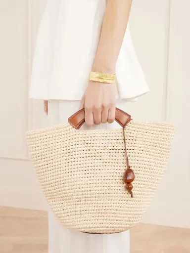 Hunting Season Leather-trimmed Raffia Tote | Thumbnail 2 Hunting Season Leather-trimmed Raffia Tote | Thumbnail 2