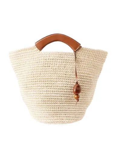 Hunting Season Leather-trimmed Raffia Tote | Thumbnail 1 Hunting Season Leather-trimmed Raffia Tote | Thumbnail 1