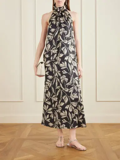 Max Mara Printed Silk-twill Midi Dress | Thumbnail 2 Max Mara Printed Silk-twill Midi Dress | Thumbnail 2