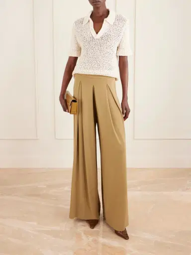 Max Mara Pleated Crepe Wide-leg Pants | Thumbnail 2 Max Mara Pleated Crepe Wide-leg Pants | Thumbnail 2