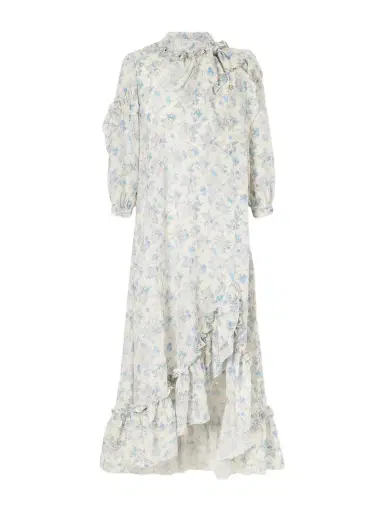 MAISON MAYLE Batacalla Scarf-detailed Ruffled Floral-print Silk-crepe De Chine Midi Dress | Thumbnail 1 MAISON MAYLE Batacalla Scarf-detailed Ruffled Floral-print Silk-crepe De Chine Midi Dress | Thumbnail 1