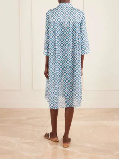 Max Mara Beachwear Printed Cotton And Silk-blend Midi Dress | Thumbnail 3 Max Mara Beachwear Printed Cotton And Silk-blend Midi Dress | Thumbnail 3
