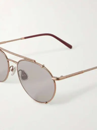 Brunello Cucinelli Aviator-style Titanium Sunglasses | Thumbnail 4 Brunello Cucinelli Aviator-style Titanium Sunglasses | Thumbnail 4