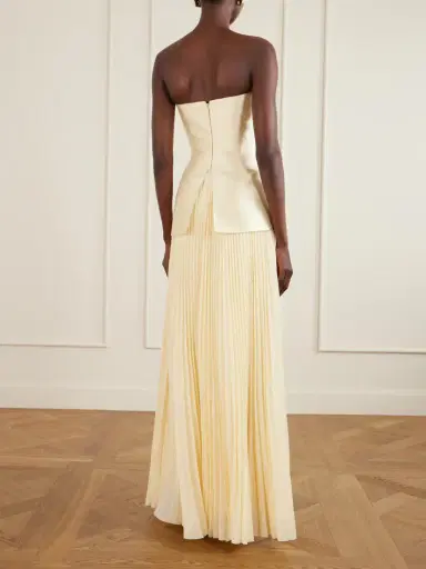 Solace London Claudette Steapless Twill And Chiffon Gown | Thumbnail 3 Solace London Claudette Steapless Twill And Chiffon Gown | Thumbnail 3