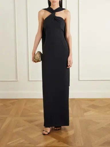 Solace London Rona Twisted Crepe Halterneck Gown | Thumbnail 2 Solace London Rona Twisted Crepe Halterneck Gown | Thumbnail 2