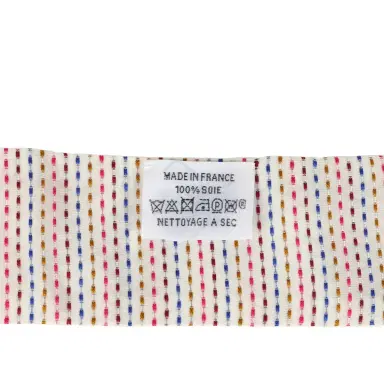 HERMÈS Hermes "Chevaloscope Pointille" White, Bleu Rouge and Vert Silk Twilly | Thumbnail 4 HERMÈS Hermes "Chevaloscope Pointille" White, Bleu Rouge and Vert Silk Twilly | Thumbnail 4