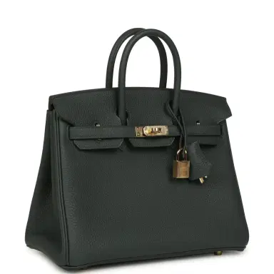 HERMÈS Hermes Birkin 25 Vert Mangrove Togo Permabrass Hardware | Thumbnail 2 HERMÈS Hermes Birkin 25 Vert Mangrove Togo Permabrass Hardware | Thumbnail 2