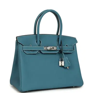 HERMÈS Hermes Birkin 30 Blue Jean Togo Palladium Hardware | Thumbnail 2 HERMÈS Hermes Birkin 30 Blue Jean Togo Palladium Hardware | Thumbnail 2