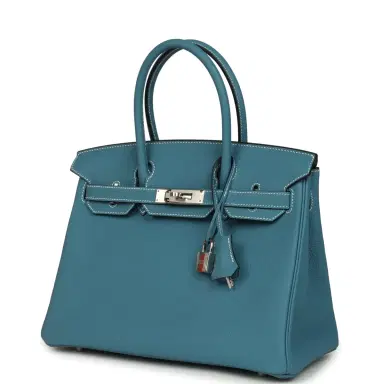 HERMÈS Hermes Birkin 30 Blue Jean Togo Palladium Hardware | Thumbnail 5 HERMÈS Hermes Birkin 30 Blue Jean Togo Palladium Hardware | Thumbnail 5