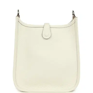 HERMÈS Hermes Evelyne TPM White Clemence Palladium Hardware | Thumbnail 4 HERMÈS Hermes Evelyne TPM White Clemence Palladium Hardware | Thumbnail 4