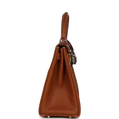 HERMÈS Hermes Kelly Retourne 28 Fauve Barenia Faubourg Palladium Hardware | Thumbnail 3 HERMÈS Hermes Kelly Retourne 28 Fauve Barenia Faubourg Palladium Hardware | Thumbnail 3