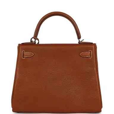HERMÈS Hermes Kelly Retourne 28 Fauve Barenia Faubourg Palladium Hardware | Thumbnail 4 HERMÈS Hermes Kelly Retourne 28 Fauve Barenia Faubourg Palladium Hardware | Thumbnail 4