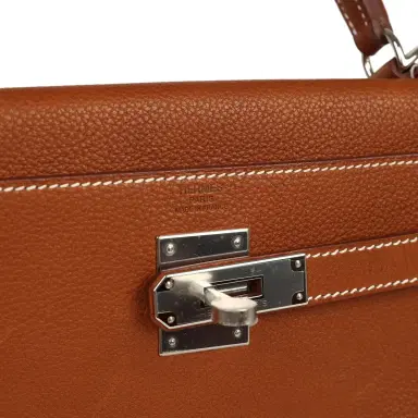 HERMÈS Hermes Kelly Retourne 28 Fauve Barenia Faubourg Palladium Hardware | Thumbnail 7 HERMÈS Hermes Kelly Retourne 28 Fauve Barenia Faubourg Palladium Hardware | Thumbnail 7