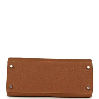 HERMÈS Hermes Kelly Retourne 28 Gold Togo and Matte Porosus Crocodile Touch Palladium Hardware | Thumbnail 6 HERMÈS Hermes Kelly Retourne 28 Gold Togo and Matte Porosus Crocodile Touch Palladium Hardware | Thumbnail 6