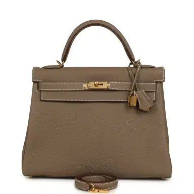HERMÈS Hermes Kelly Retourne 32 Etoupe Togo Gold Hardware | Thumbnail 1 HERMÈS Hermes Kelly Retourne 32 Etoupe Togo Gold Hardware | Thumbnail 1