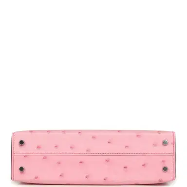 HERMÈS Hermes Kelly Sellier 20 Bubblegum Ostrich Boreal Palladium Hardware | Thumbnail 6 HERMÈS Hermes Kelly Sellier 20 Bubblegum Ostrich Boreal Palladium Hardware | Thumbnail 6