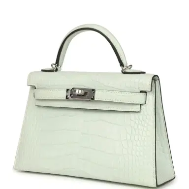 HERMÈS Hermes Kelly Sellier 20 Vert Peppermint Matte Alligator Palladium Hardware | Thumbnail 5 HERMÈS Hermes Kelly Sellier 20 Vert Peppermint Matte Alligator Palladium Hardware | Thumbnail 5