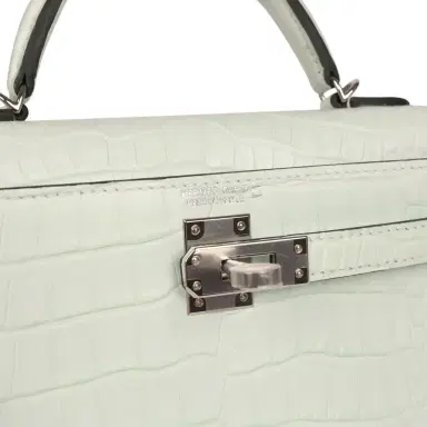 HERMÈS Hermes Kelly Sellier 20 Vert Peppermint Matte Alligator Palladium Hardware | Thumbnail 7 HERMÈS Hermes Kelly Sellier 20 Vert Peppermint Matte Alligator Palladium Hardware | Thumbnail 7