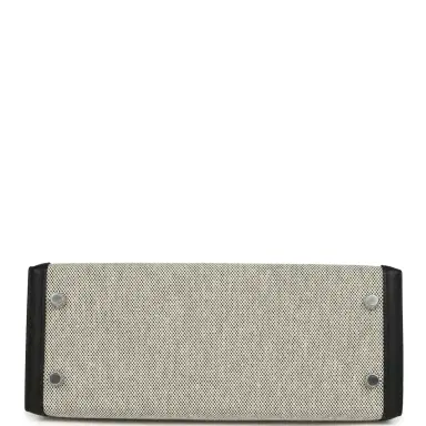 HERMÈS Hermes Kelly Sellier 25 Ecru & Black Toile H Canvas and Black Swift Palladium Hardware | Thumbnail 6 HERMÈS Hermes Kelly Sellier 25 Ecru & Black Toile H Canvas and Black Swift Palladium Hardware | Thumbnail 6