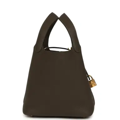 HERMÈS Hermes Picotin Lock 18 Vert Loden Clemence Gold Hardware | Thumbnail 3 HERMÈS Hermes Picotin Lock 18 Vert Loden Clemence Gold Hardware | Thumbnail 3