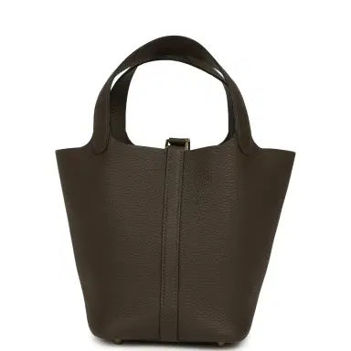 HERMÈS Hermes Picotin Lock 18 Vert Loden Clemence Gold Hardware | Thumbnail 4 HERMÈS Hermes Picotin Lock 18 Vert Loden Clemence Gold Hardware | Thumbnail 4