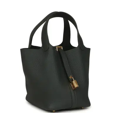 HERMÈS Hermes Picotin Lock 18 Vert Mangrove Clemence Gold Hardware | Thumbnail 2 HERMÈS Hermes Picotin Lock 18 Vert Mangrove Clemence Gold Hardware | Thumbnail 2