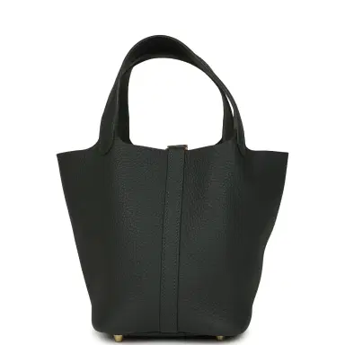 HERMÈS Hermes Picotin Lock 18 Vert Mangrove Clemence Gold Hardware | Thumbnail 4 HERMÈS Hermes Picotin Lock 18 Vert Mangrove Clemence Gold Hardware | Thumbnail 4