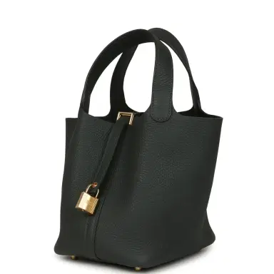 HERMÈS Hermes Picotin Lock 18 Vert Mangrove Clemence Gold Hardware | Thumbnail 5 HERMÈS Hermes Picotin Lock 18 Vert Mangrove Clemence Gold Hardware | Thumbnail 5