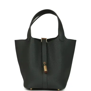 HERMÈS Hermes Picotin Lock 18 Vert Mangrove Clemence Gold Hardware | Thumbnail 1 HERMÈS Hermes Picotin Lock 18 Vert Mangrove Clemence Gold Hardware | Thumbnail 1