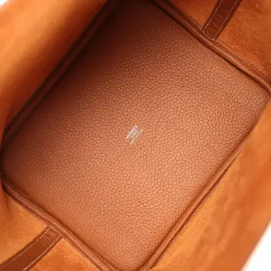 HERMÈS Hermes Picotin Lock 22 Gold Clemence Palladium Hardware | Thumbnail 7 HERMÈS Hermes Picotin Lock 22 Gold Clemence Palladium Hardware | Thumbnail 7