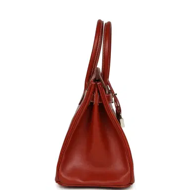 HERMÈS Pre-owned Hermes Birkin 30 Brique Box Palladium Hardware | Thumbnail 3 HERMÈS Pre-owned Hermes Birkin 30 Brique Box Palladium Hardware | Thumbnail 3