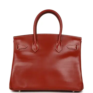 HERMÈS Pre-owned Hermes Birkin 30 Brique Box Palladium Hardware | Thumbnail 4 HERMÈS Pre-owned Hermes Birkin 30 Brique Box Palladium Hardware | Thumbnail 4