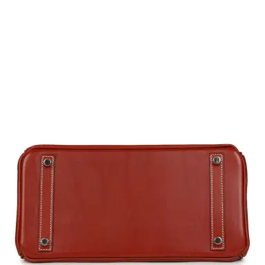HERMÈS Pre-owned Hermes Birkin 30 Brique Box Palladium Hardware | Thumbnail 6 HERMÈS Pre-owned Hermes Birkin 30 Brique Box Palladium Hardware | Thumbnail 6