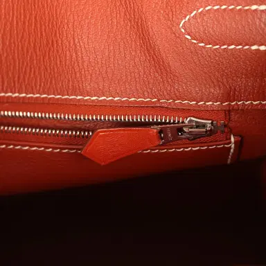 HERMÈS Pre-owned Hermes Birkin 30 Brique Box Palladium Hardware | Thumbnail 9 HERMÈS Pre-owned Hermes Birkin 30 Brique Box Palladium Hardware | Thumbnail 9