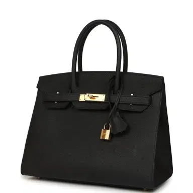 HERMÈS Pre-owned Hermes Birkin Sellier 30 Black Epsom Gold Hardware | Thumbnail 5 HERMÈS Pre-owned Hermes Birkin Sellier 30 Black Epsom Gold Hardware | Thumbnail 5