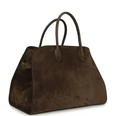 The Row The Row Soft Margaux 15 Bag Nut Brown Suede Silver Hardware | Thumbnail 2 The Row The Row Soft Margaux 15 Bag Nut Brown Suede Silver Hardware | Thumbnail 2