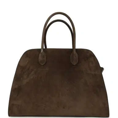 The Row The Row Soft Margaux 15 Bag Nut Brown Suede Silver Hardware | Thumbnail 1 The Row The Row Soft Margaux 15 Bag Nut Brown Suede Silver Hardware | Thumbnail 1