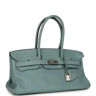 HERMÈS Vintage Hermes Shoulder Birkin 42 JPG Ciel Clemence Palladium Hardware | Thumbnail 2 HERMÈS Vintage Hermes Shoulder Birkin 42 JPG Ciel Clemence Palladium Hardware | Thumbnail 2