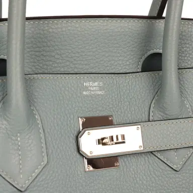 HERMÈS Vintage Hermes Shoulder Birkin 42 JPG Ciel Clemence Palladium Hardware | Thumbnail 7 HERMÈS Vintage Hermes Shoulder Birkin 42 JPG Ciel Clemence Palladium Hardware | Thumbnail 7