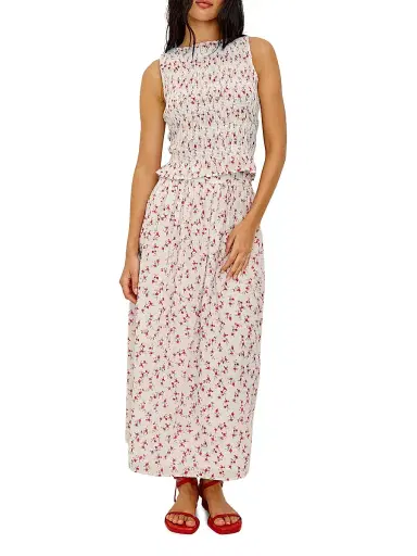RAILS Women's Kane Floral Cotton Smocked Sleeveless Top - Rouge Romantic - Size Medium | Thumbnail 2 RAILS Women's Kane Floral Cotton Smocked Sleeveless Top - Rouge Romantic - Size Medium | Thumbnail 2