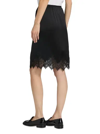 Nili Lotan Women's Thea Silk Lace-Hem Skirt - Black | Thumbnail 5 Nili Lotan Women's Thea Silk Lace-Hem Skirt - Black | Thumbnail 5