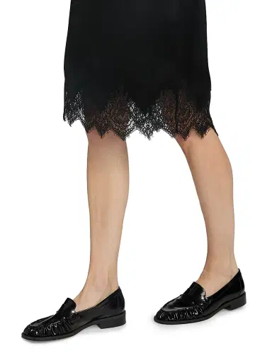 Nili Lotan Women's Thea Silk Lace-Hem Skirt - Black | Thumbnail 6 Nili Lotan Women's Thea Silk Lace-Hem Skirt - Black | Thumbnail 6