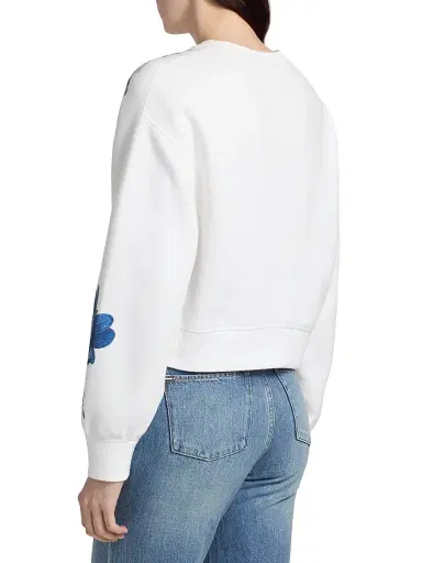 Alice + Olivia Women's Russell Floral Crewneck Sweatshirt - American Beauty Off White - Size Medium | Thumbnail 5 Alice + Olivia Women's Russell Floral Crewneck Sweatshirt - American Beauty Off White - Size Medium | Thumbnail 5