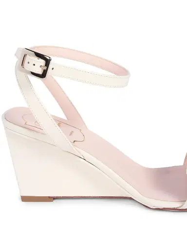 Roger Vivier Women's Belle Vivier 60MM Leather Wedge Sandals - Off White | Thumbnail 6 Roger Vivier Women's Belle Vivier 60MM Leather Wedge Sandals - Off White | Thumbnail 6
